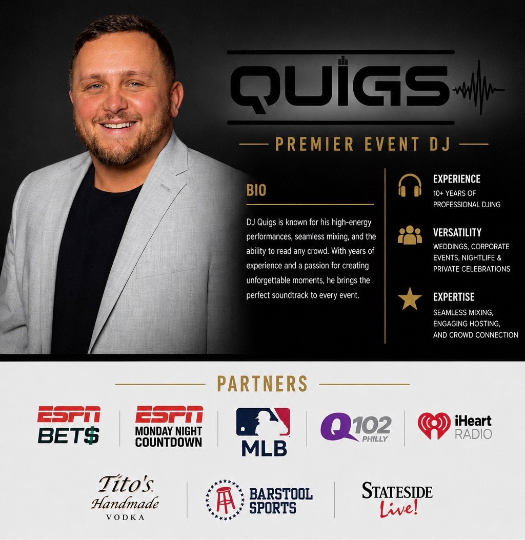 Partners: ESPN BET, ESPN Monday Night Countdown, MLB, Q102 Philly, iHeartRadio, Tito’s Handmade Vodka, Barstool Sports, Stateside Live!